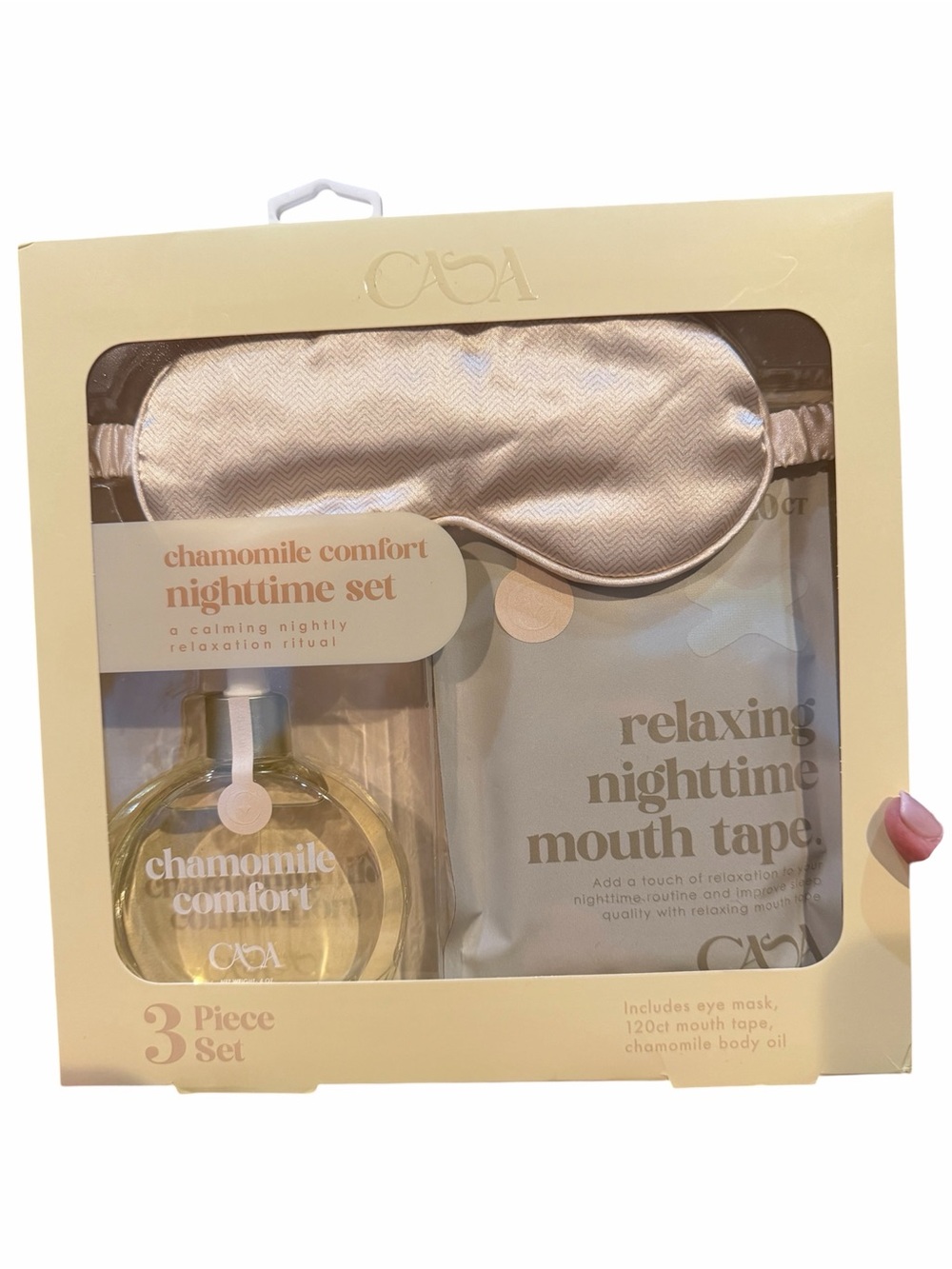 Chamomile Comfort Nighttime Set — Cream Sleep Mask & Relaxing Mouth Tape